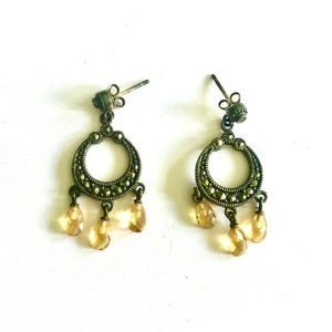 Vintage Yellow Stone Earrings